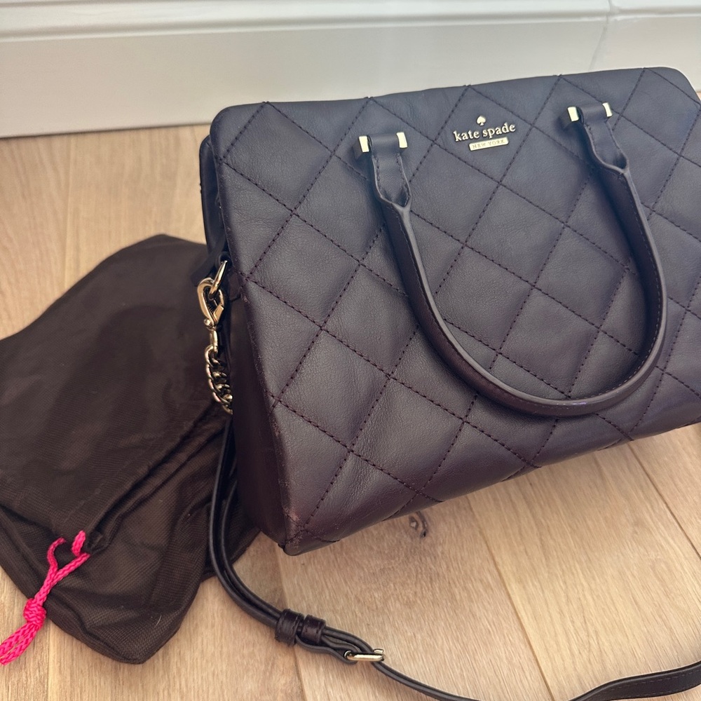 Kate Spade Emerson Place Oliver’s Quilted Plum Quilted Satchel